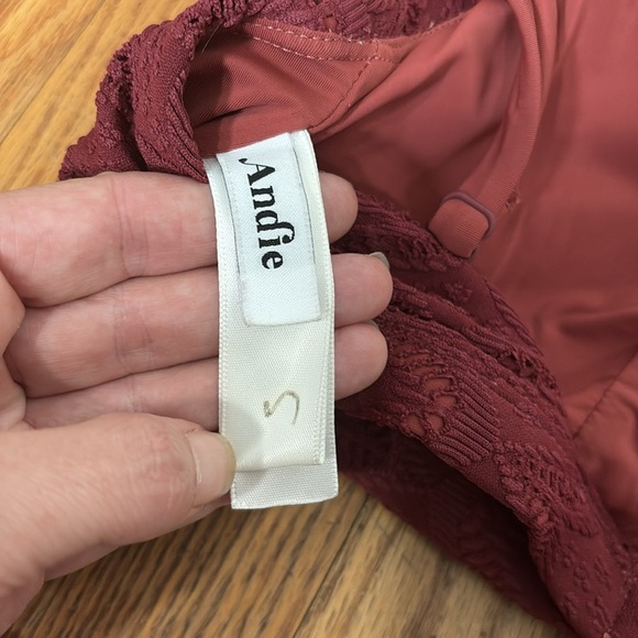 Andie Bikini Set Crete Top Super High Waisted Bottoms Syrah Red Lace size Small - Picture 6 of 10